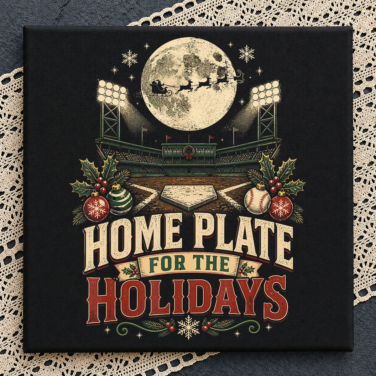 Home Plate For The Holidays Baseball Christmas PNG