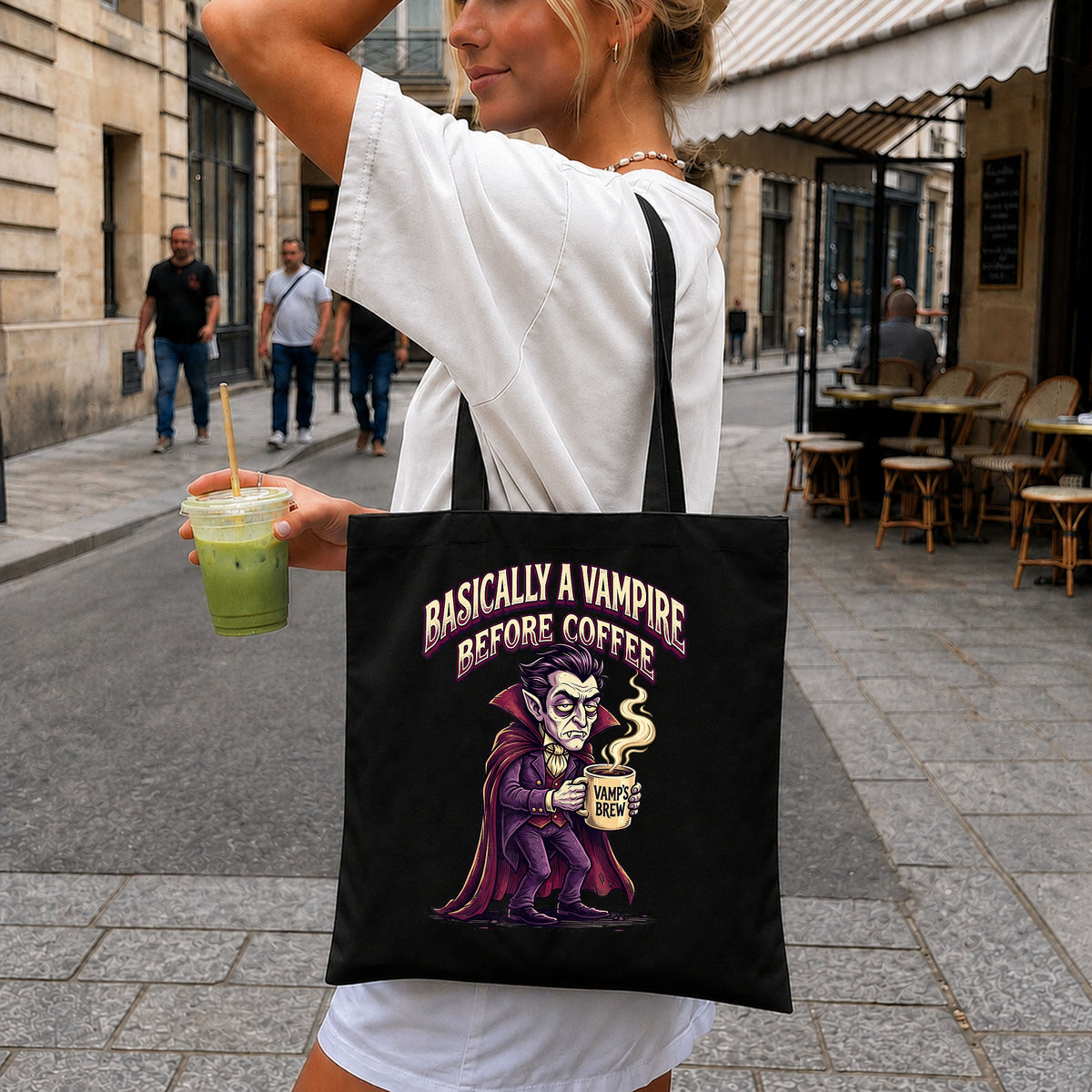 Basically A Vampire Before Coffee Clipart, Vamps Brew Grumpy Dracula
