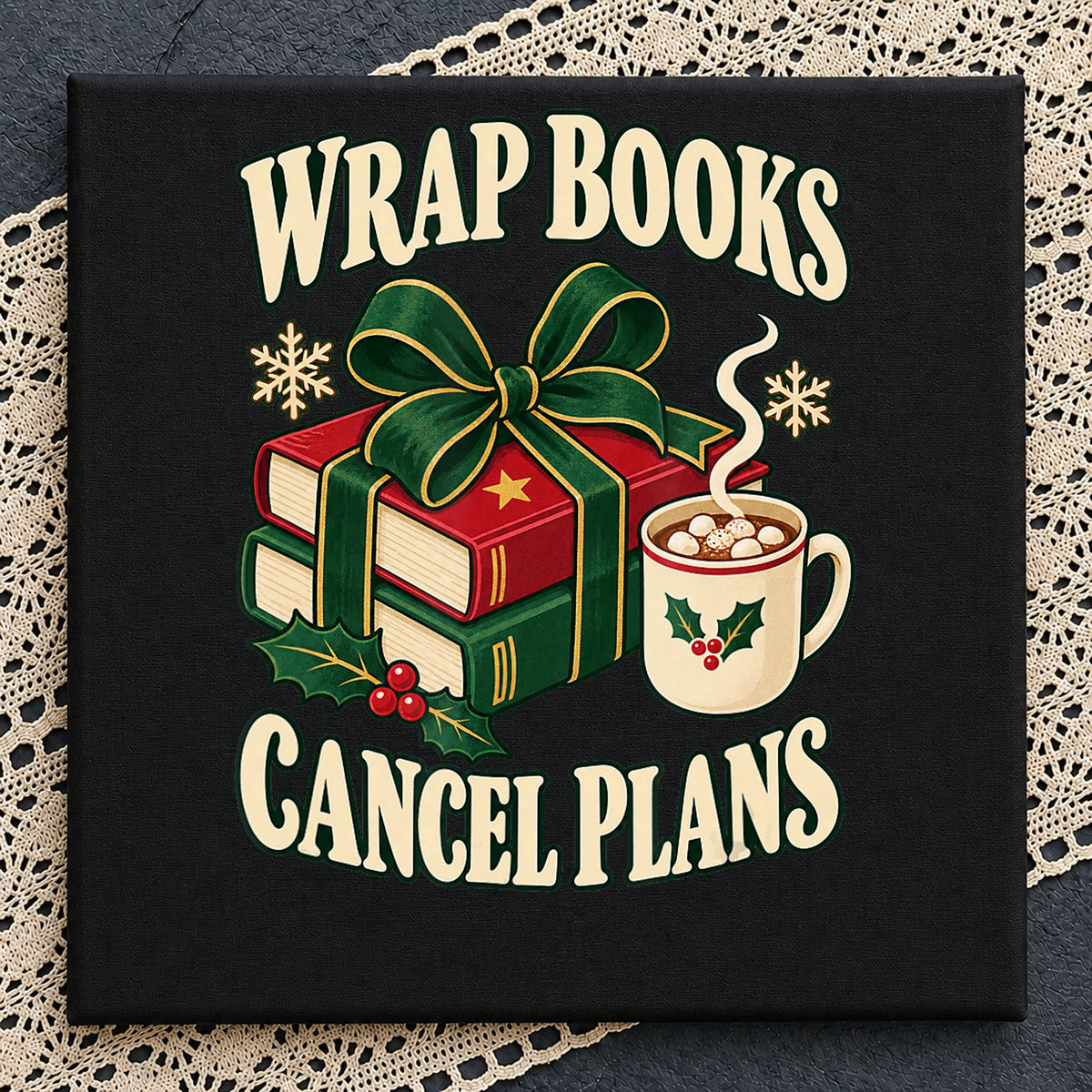 Wrap Books Cancel Plans SVG, Christmas Book Lover