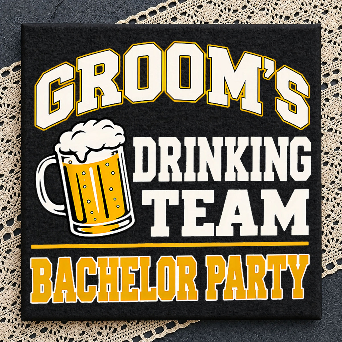 Groom's Drinking Team Bachelor Party Beer Mug PNG