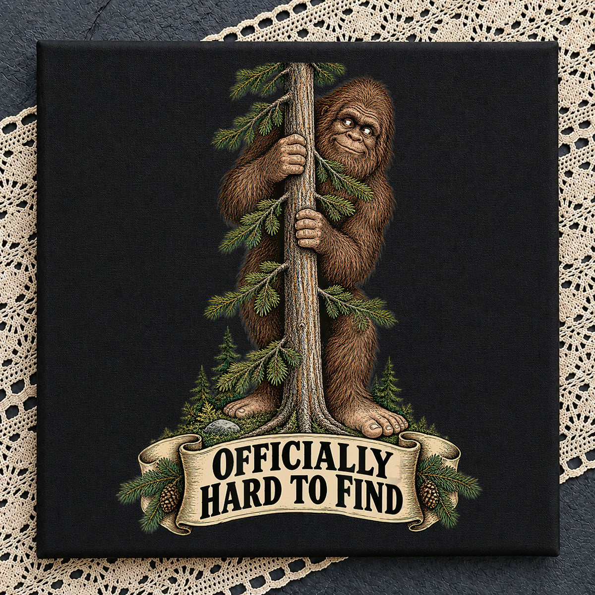 Bigfoot Officially Hard To Find Hiding Tree Clipart PNG