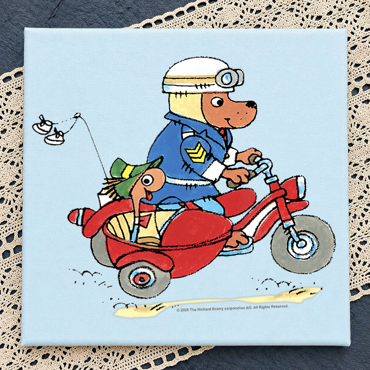 Richard Scarry Huckle Cat Motorcycle PNG, Busy World PNG, Clipart PNG