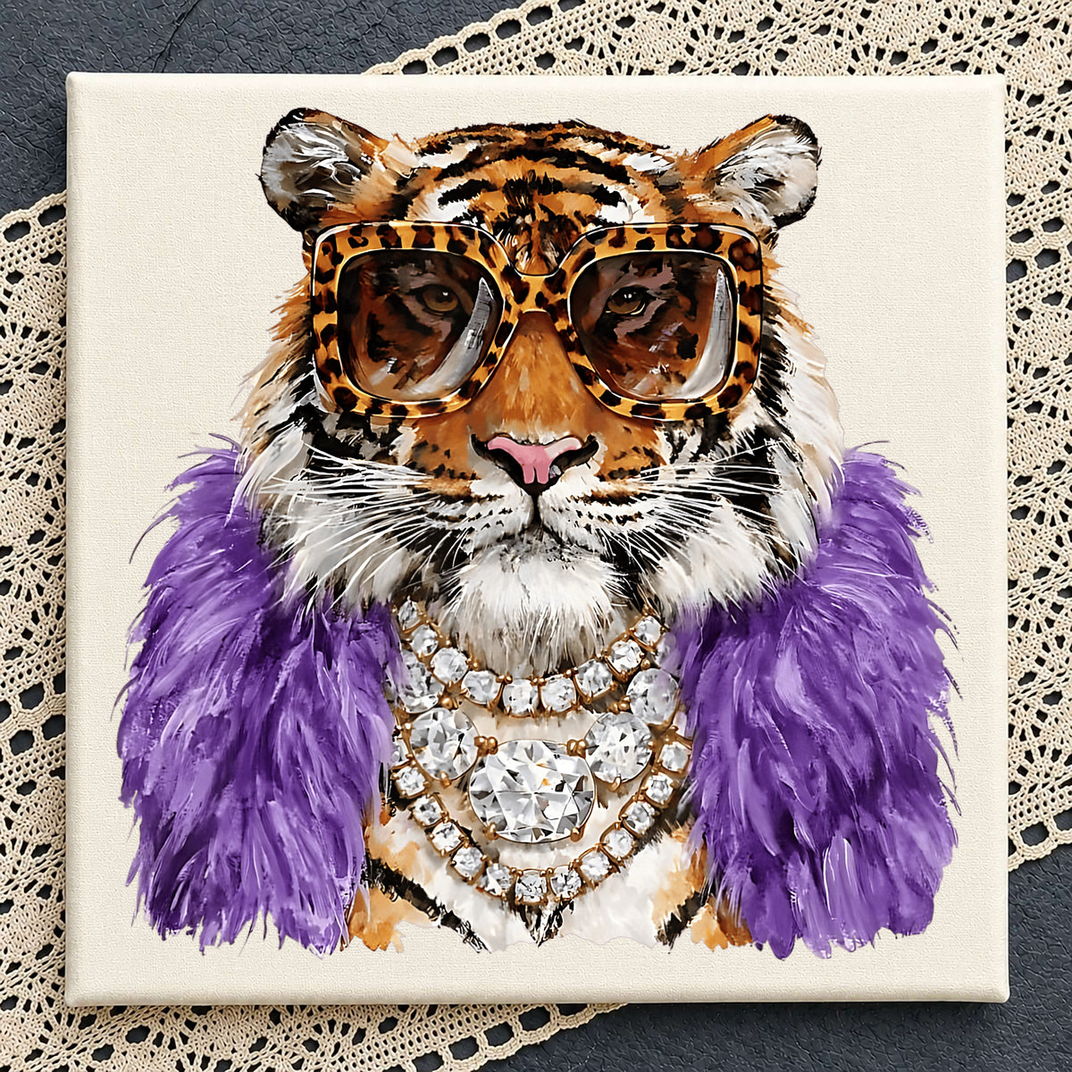 Glamorous Tiger PNG, Fashionable Tiger Sublimation, Sassy Tiger PNG