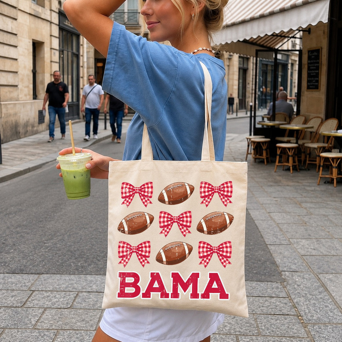 Bama Football Gingham Bow Coquette Game Day PNG