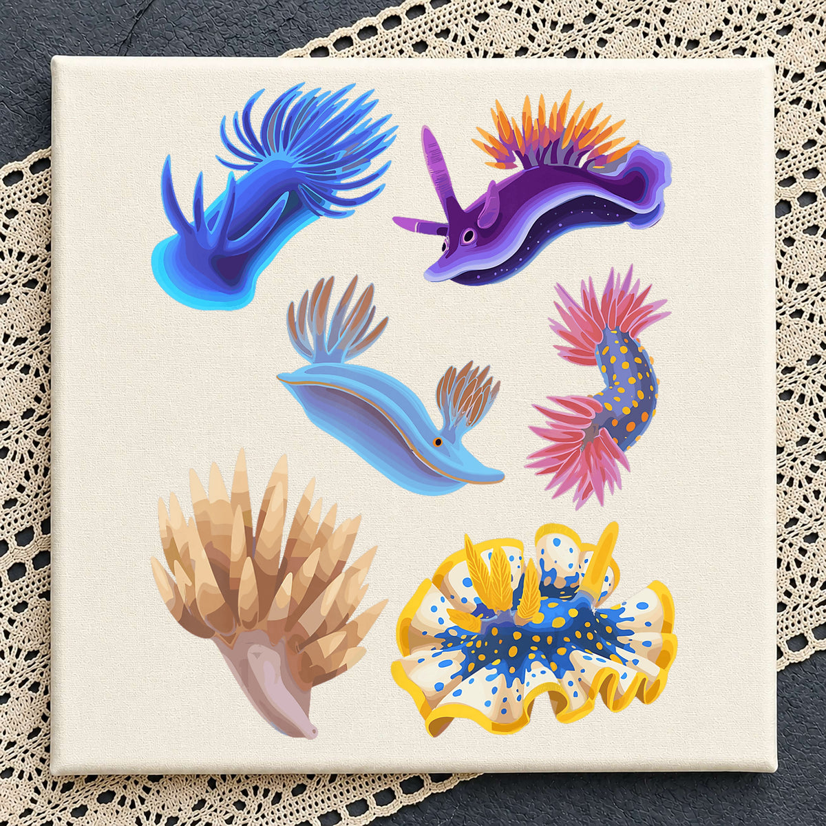 Nudibranch Clipart PNG Bundle, Sea Slug PNG, Ocean Creature PNG