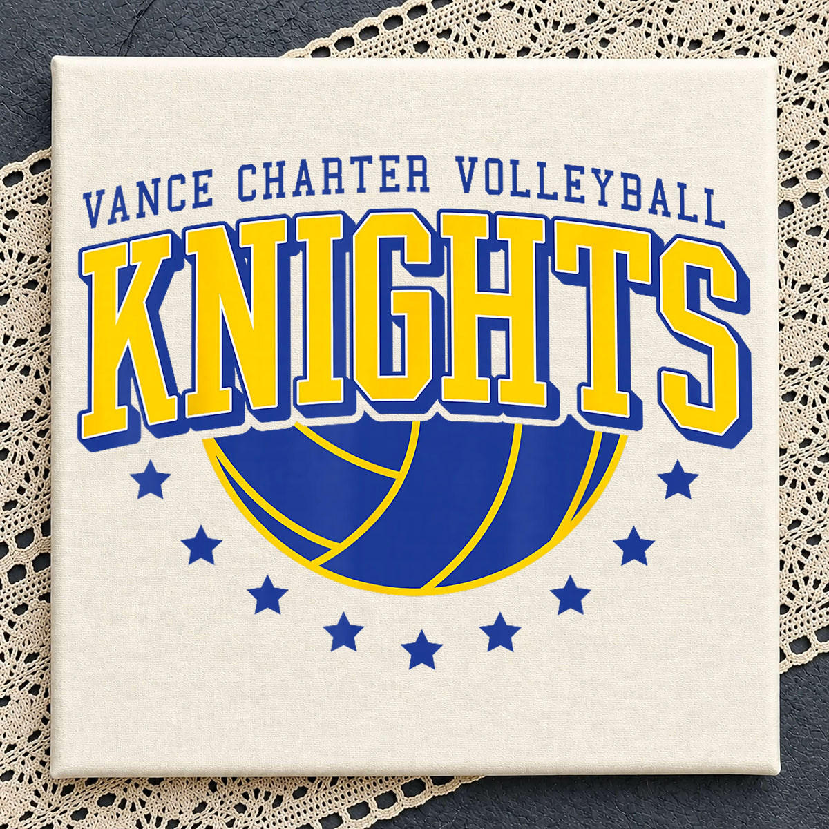 Knights Volleyball Clipart, Blue Gold Stars Sport Design, Concert File