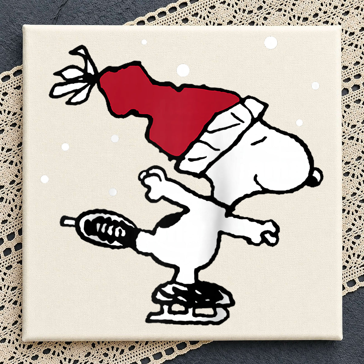 Snoopy Ice Skating Christmas PNG, Peanuts Winter Holiday, Snoopy PNG