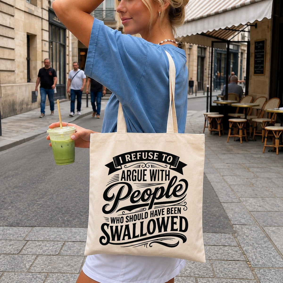 I Refuse To Argue Swallowed Funny Quote, Vintage Typography Bold