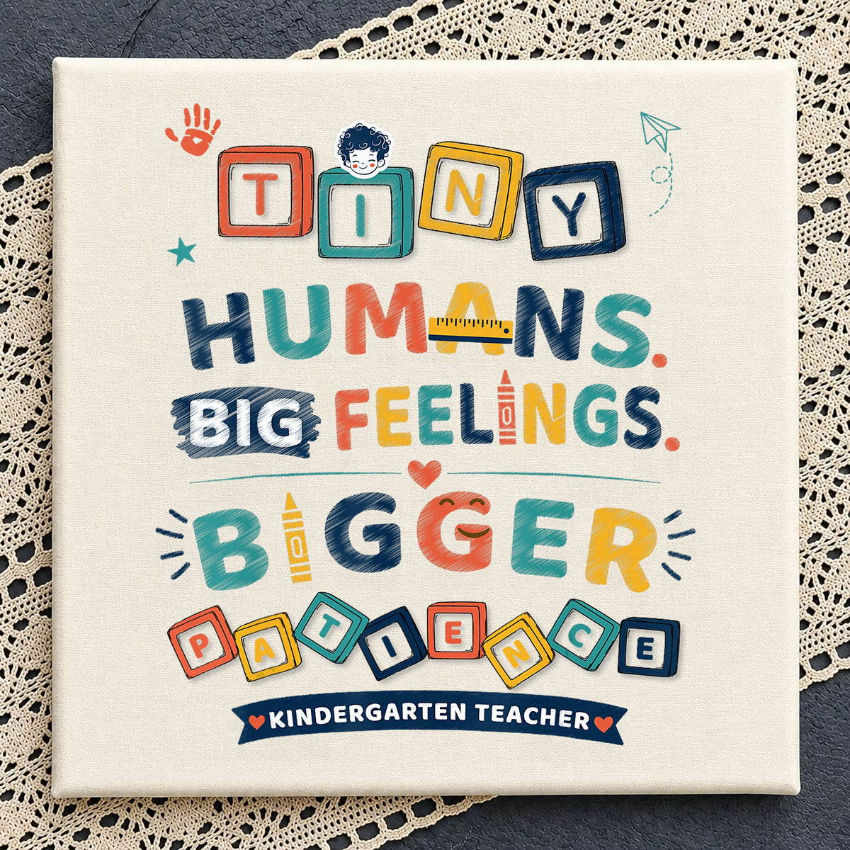 Tiny Humans Big Feelings Kindergarten Teacher, Teacher PNG, Back To School PNG