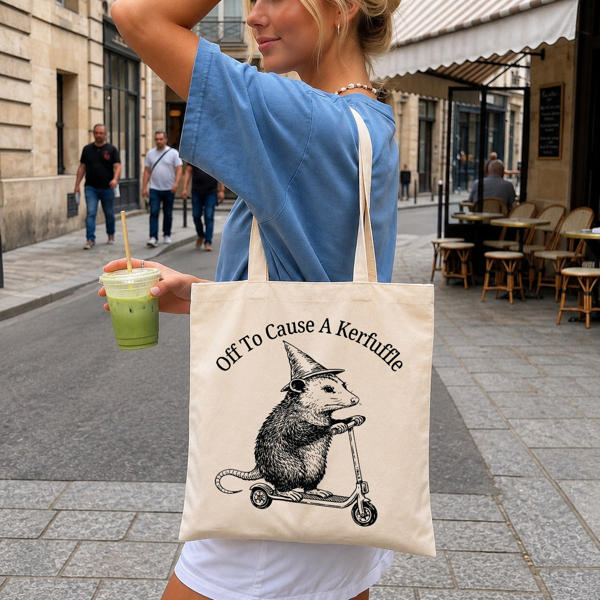 Off To Cause A Kerfuffle Opossum On Scooter, Witch Hat Funny Quote
