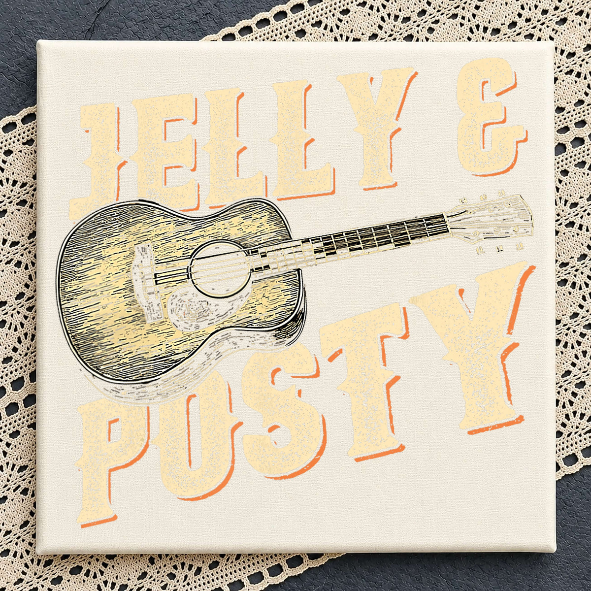 Jelly And Posty PNG, Country Music Guitar PNG, Concert Sublimation PNG