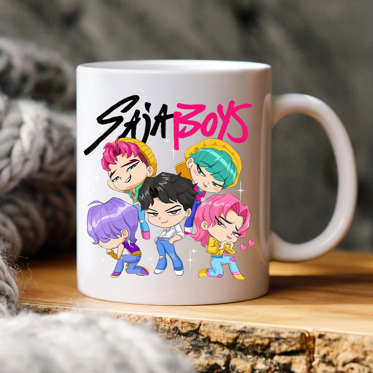Saja Boys PNG, Kpop Chibi Characters PNG, Kpop Group PNG