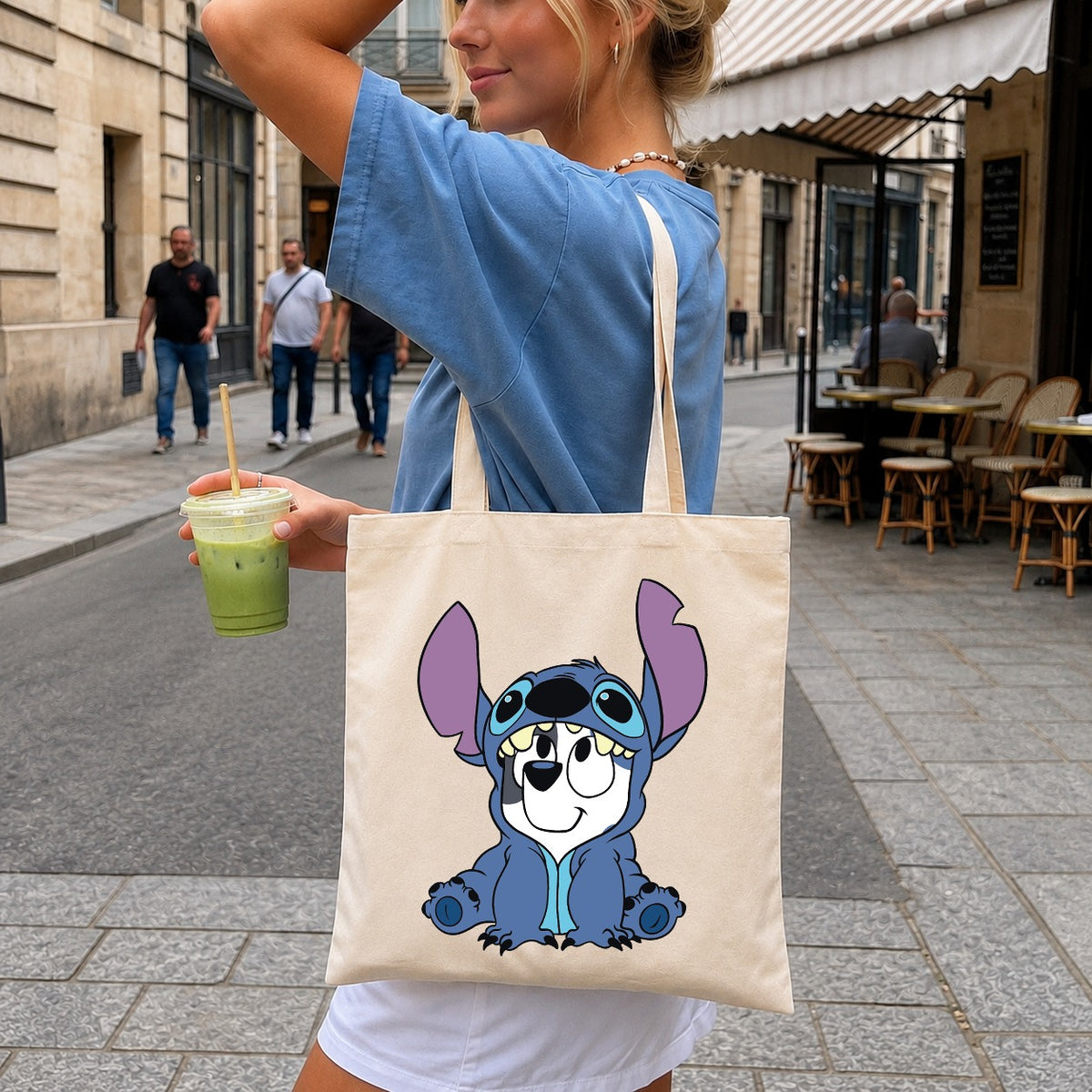 Bluey In Stitch Costume Sitting, Disney Crossover Cute Pose, Quote SVG