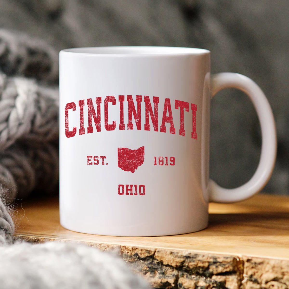 Cincinnati Ohio Est 1819 Distressed PNG, Vintage Grunge City, Ohio PNG