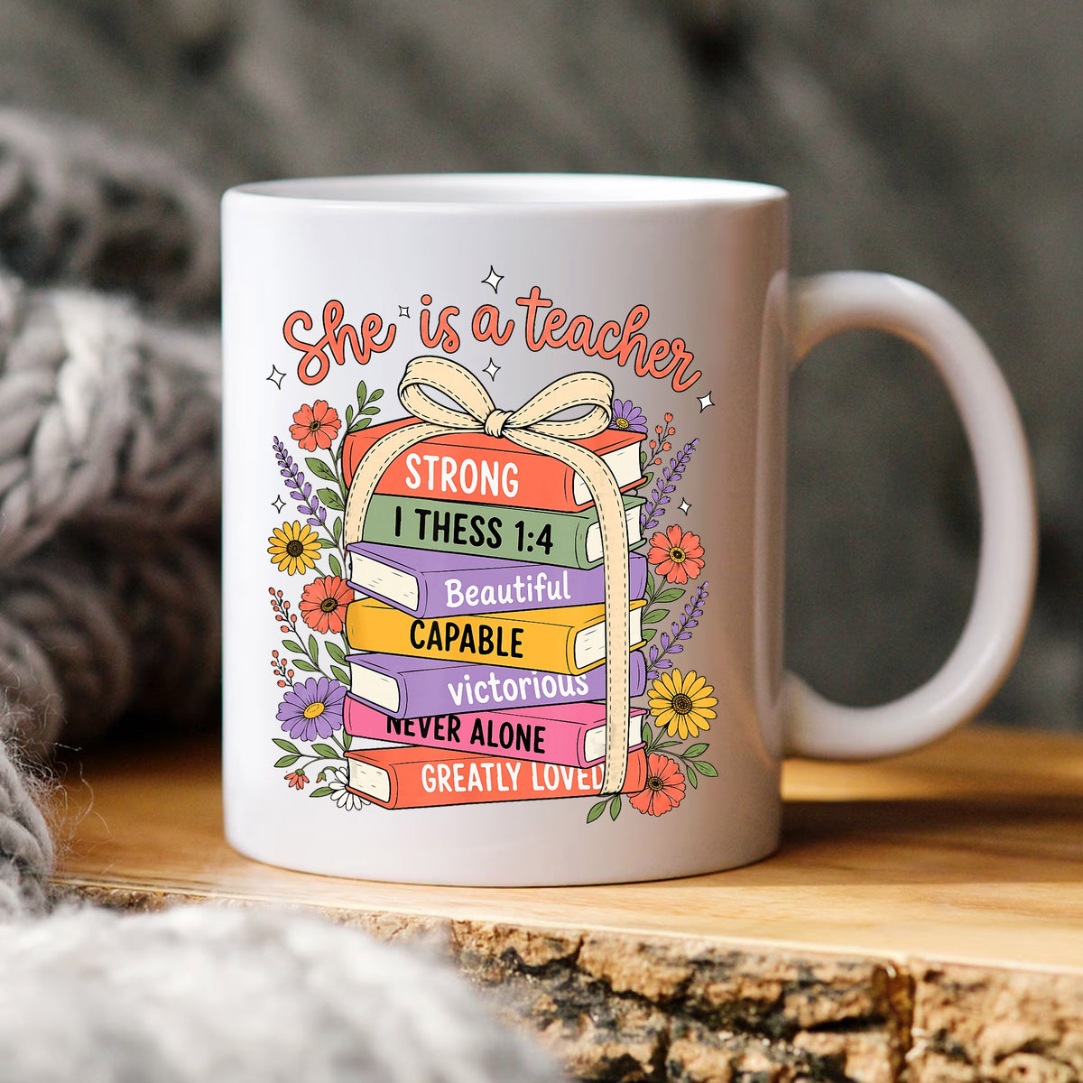 She Is A Teacher PNG, Christian Teacher Gift, Bible Verse PNG