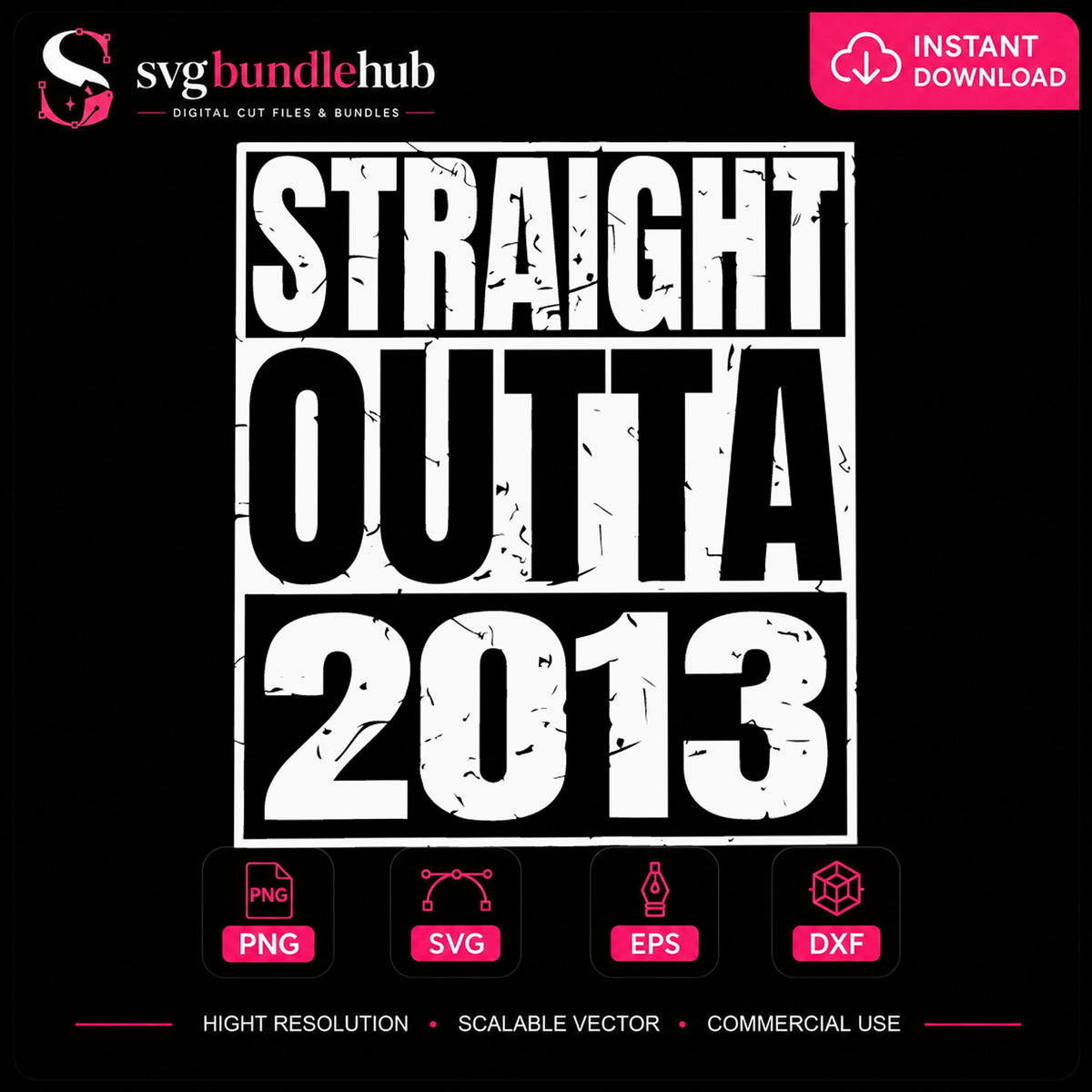 Straight Outta 2013 SVG, Birthday Cricut Cut File