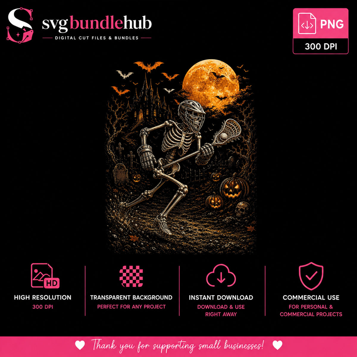 Halloween Lacrosse Skeleton PNG, Spooky Lacrosse Player, Halloween PNG