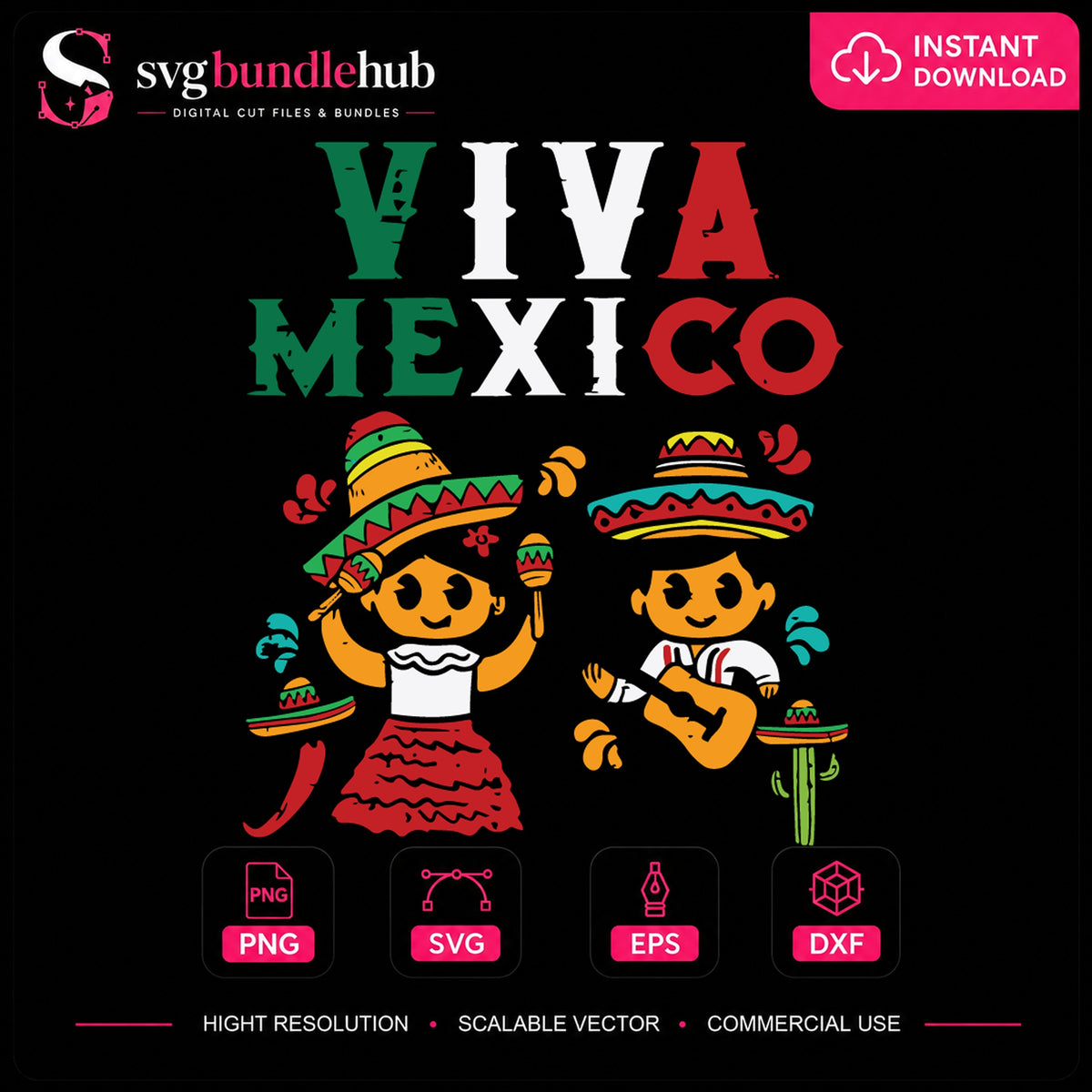 Viva Mexico SVG, Fiesta Kids Sombrero Cricut Cut File