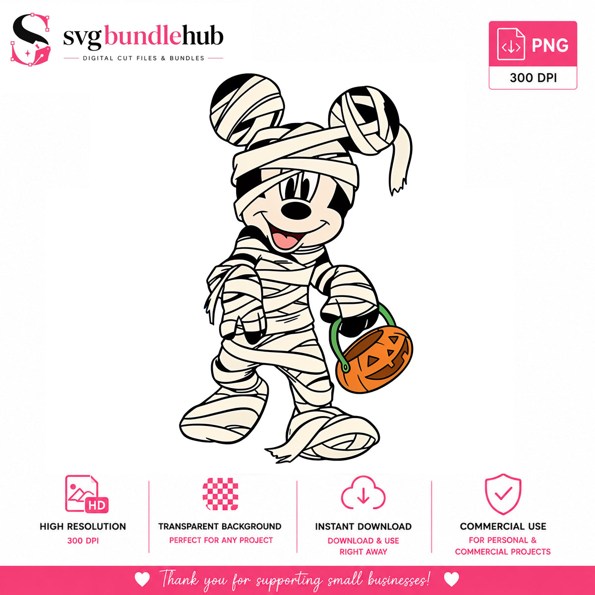 Mickey Mummy Halloween PNG, Trick or Treat | SvgBundleHub