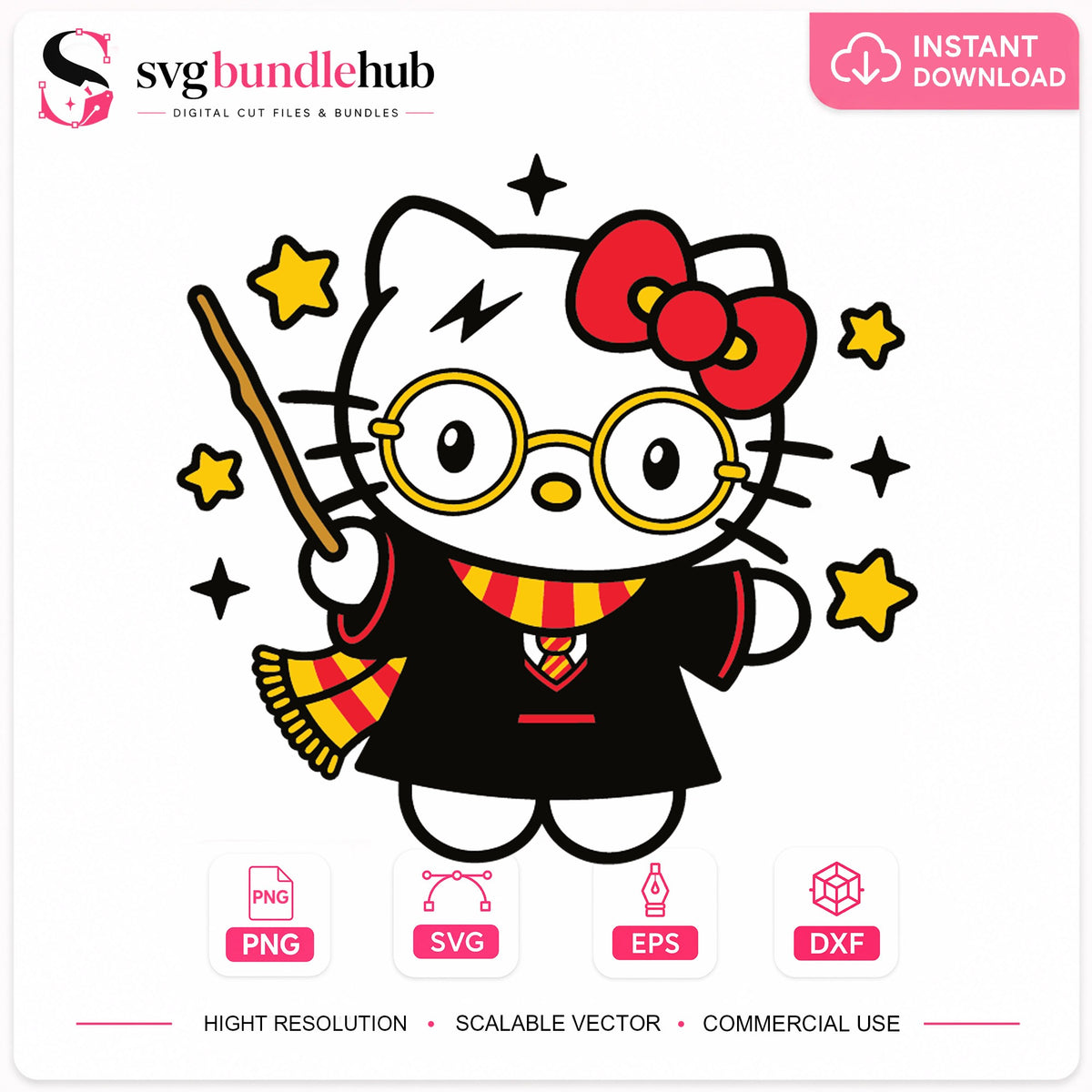 Hello Kitty Wizard Harry Potter Cricut Cut File SVG
