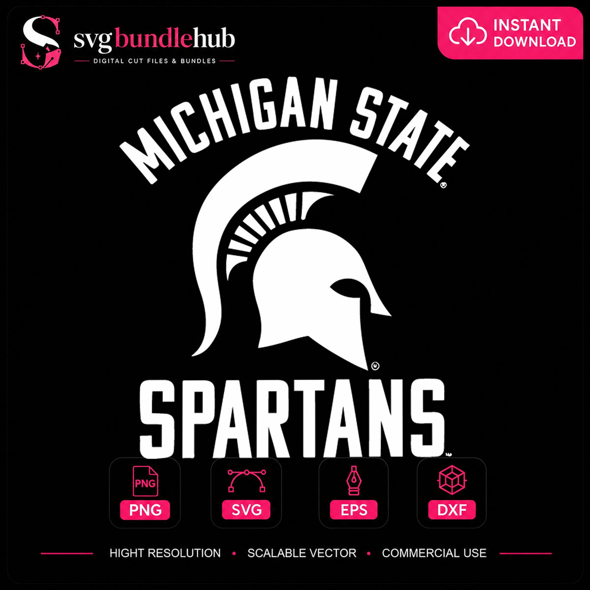 Michigan State Spartans SVG, College Mascot Cricut Cut File