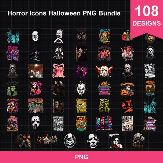 Horror Icons Halloween PNG Bundle | SvgBundleHub