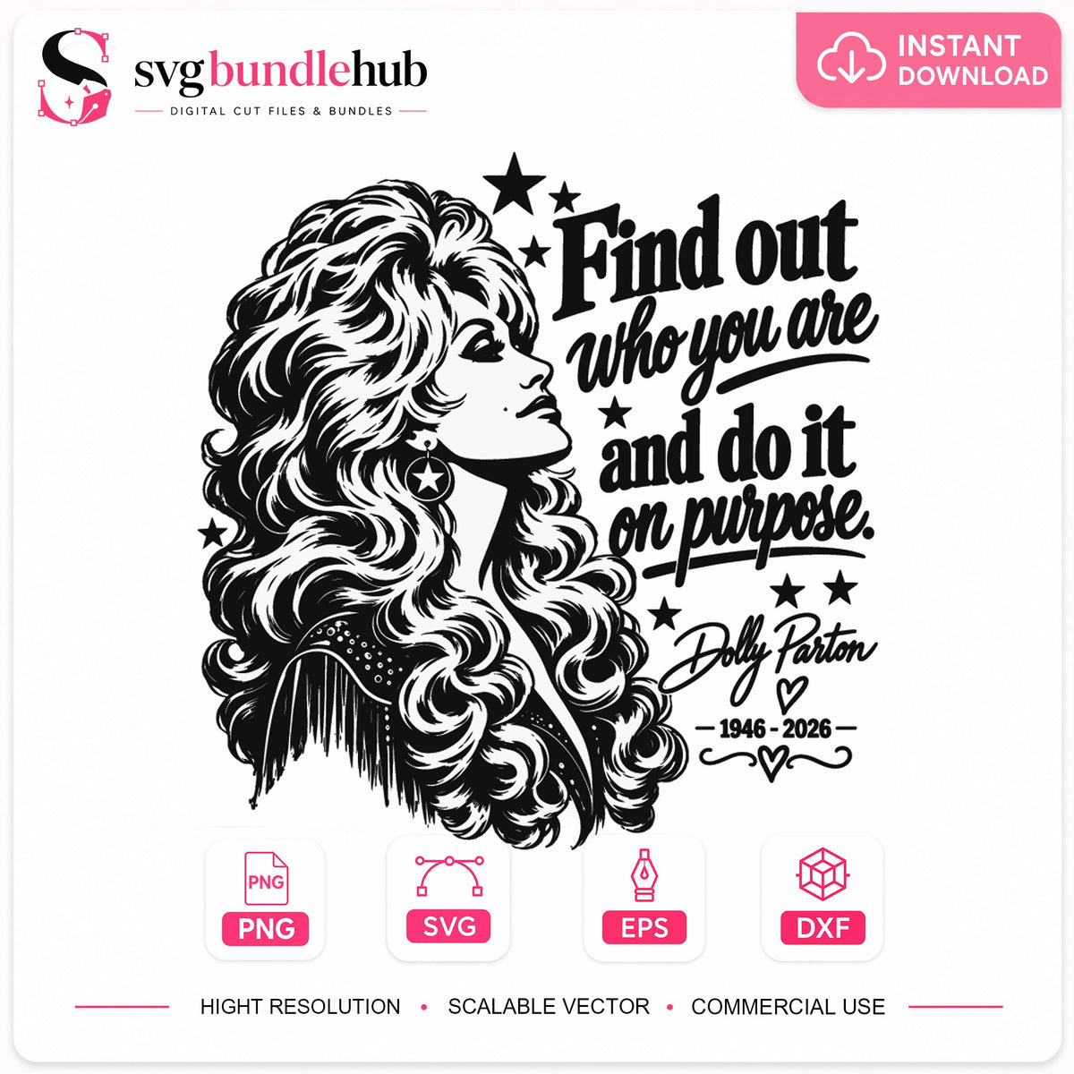 Dolly Parton Find Out Who You Are Quote Cricut Clipart SVG